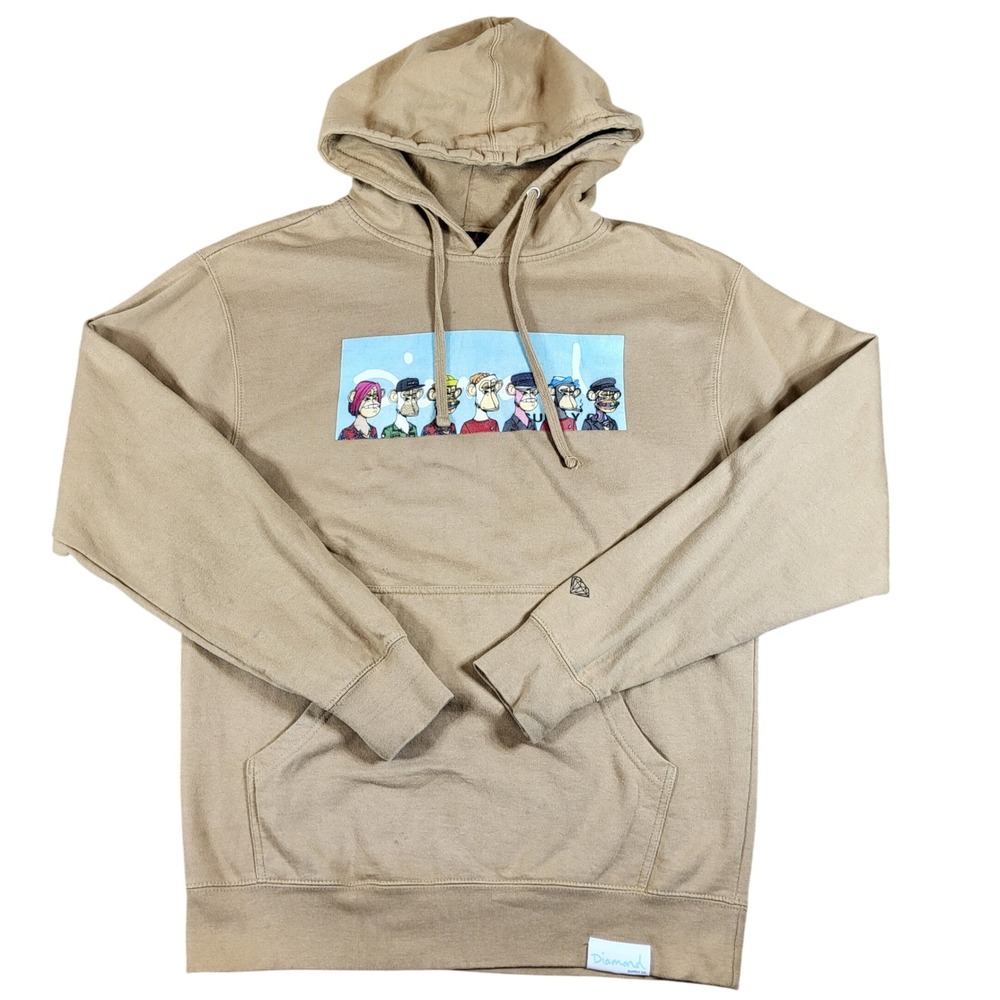 Bored Ape Yacht Club Hoodie By Diamond Supply‎ Co. Sweatshirt Men's Medium Tan
